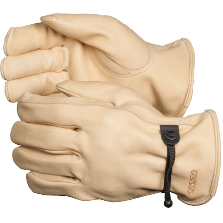 Cowhide Gloves With Drawstring Wrist